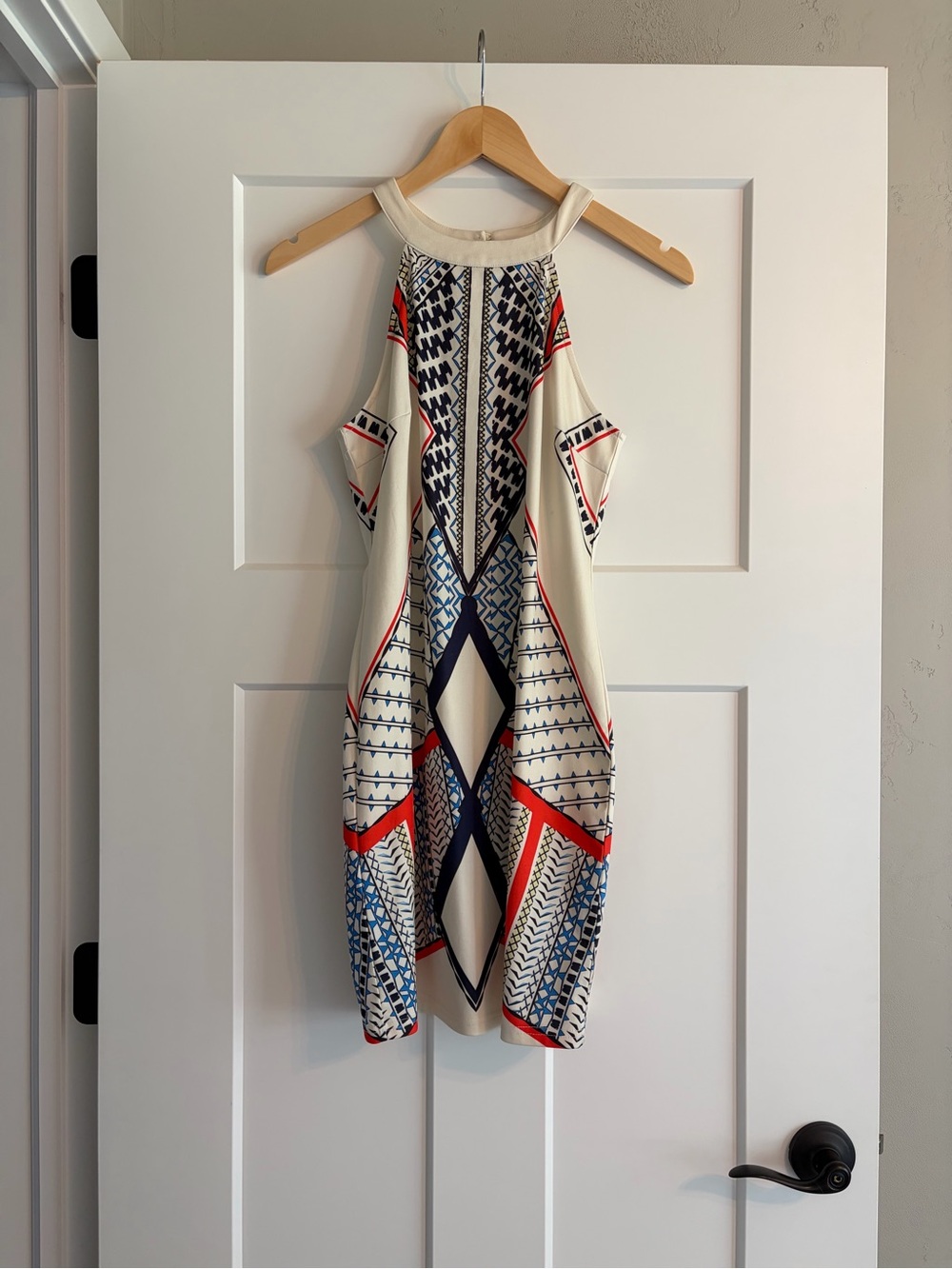 Geometric Print Sleeveless Mini Dress Size S